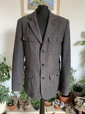 Zara Man Checked Hacking Blazer Jacket - Size Medium - Men Pockets Country