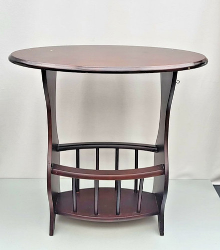 Vintage mahogany magazine rack - magazine,