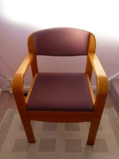A Wooden Arm Chair Toilet