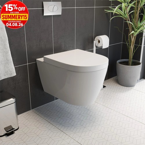 Wall hung rimless toilet - wall,