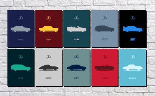 Poster mercedes silhouettes - poster,