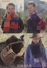 Sirdar Indie Girls & Ladies Bags & Scarves KNITTING PATTERN 9595