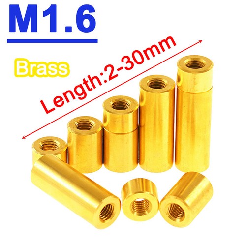 Brass round spacers - m1.6,