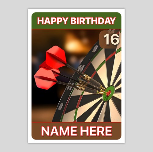 Darts birthday card - birthday,