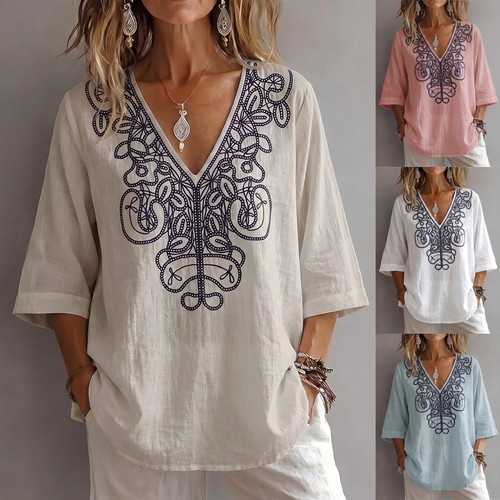 Lady holiday casual neck - casual, v