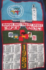 7346A EAST GERMAN/DDR/GDR Cold War " 1983 Liepzig Sport Event Souvenir T/Towel "