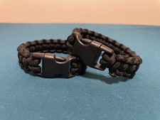Paracord Survival Friendship Bracelet  Black. Airsoft bushcraft tactical army  