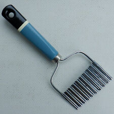 A Vintage NUTBROWN Potato Chipper Crinkle Cutter Wood Handle Kitchenalia Utensil