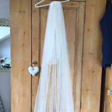 Long Tuille wedding veil short and very long tail edged with sequins