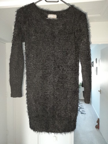Black fluffy eyelash jumper - fluffy,