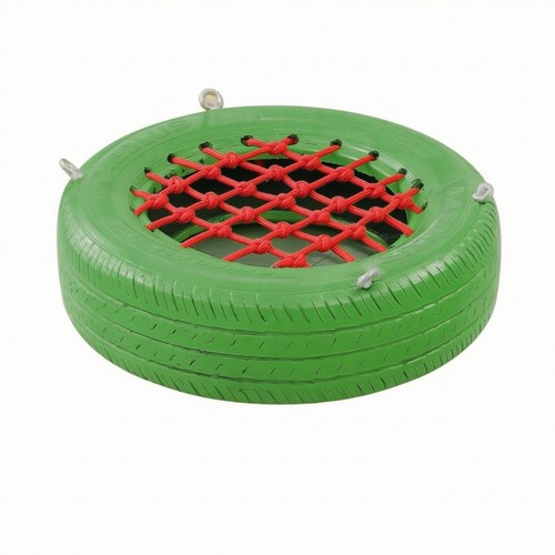 Tire swing with - net, woven
