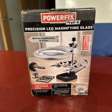 Powerfix Profi Precision Tool Holder with LED Magnifying Glass opened unused