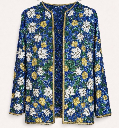 Vintage silk sequin jacket - silk,
