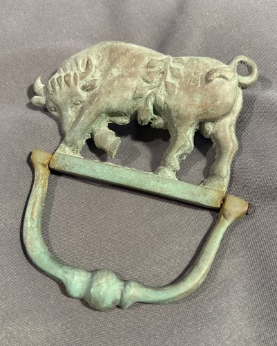 Antique figural bull door - bull,