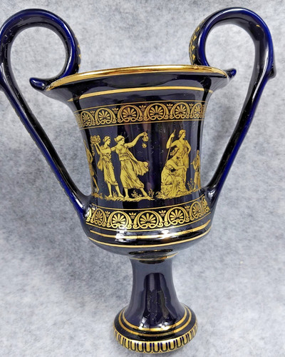 Greek vase gold - and, blue