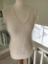 Anne Brooks Debenhams Petite White Top Size M Viscose Lined Hand Wash VGC