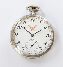 1920'S METAL CASED HELVETIA 15 JEWELS SWISS LEVER POCKET WATCH IN WORKING ORDER