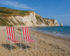 4x Folding Metal Beach Chairs