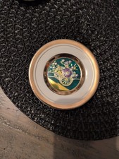 The Art Of Chokin Plate 24kt Gold Edge Flowers Cart Design | 4 Inch | Japan