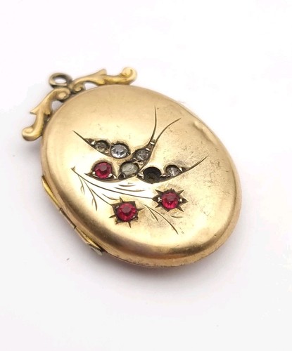 Victorian swallow locket - swallow,