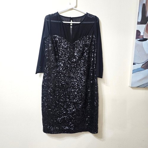 Hobbs black sequin dress - black,
