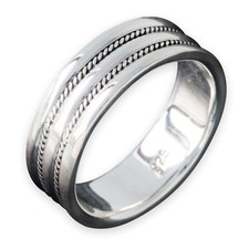 Band ring 925 silver men women