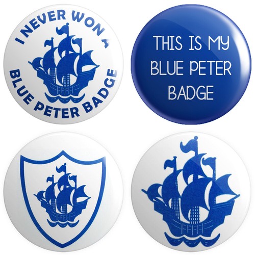 Blue peter button pin - x,