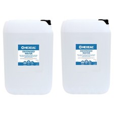Hexeal Deionised Water 2 x 25L – Demineralised - Reduce Limescale & Water Stains