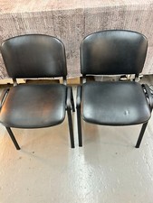 Pair of Black Conference Chairs – Stackable – Used – Clearance!