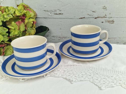 Pair vintage blue white - vintage, &