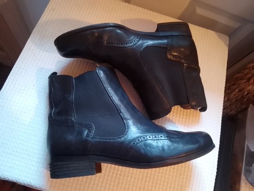 Clarks black real leather - black,