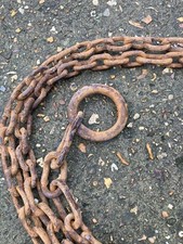 Vintage Old Rusty Chain with hook Hanging Industrial Prop 3 m