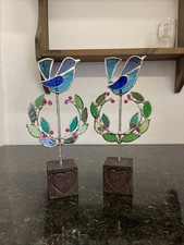 Pair of Stained Glass Bird
