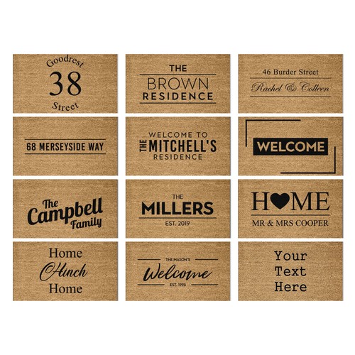 Personalised welcome coir door - welcome,