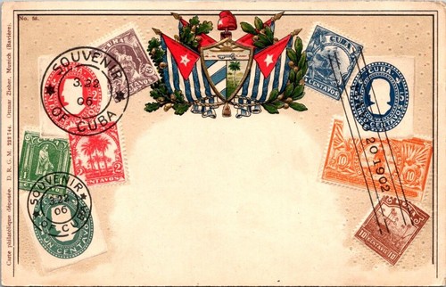 Postcard cuba postage stamps - postcard,