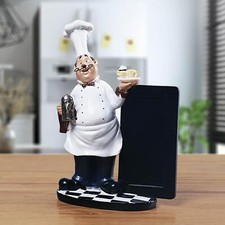 Resin Chef Figurine for Kitchen Tabletop Decoration Restaurant