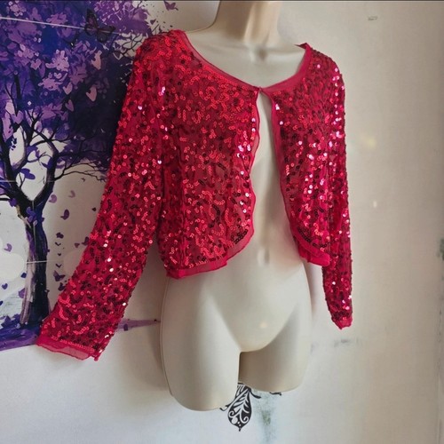 Hot pink sequin bolero shrug - pink,