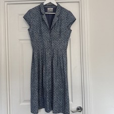 Seasalt Beatrice Anchor Pattern Summer Dress Size 10, 100% Cotton