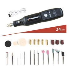 Mini Electric Drill 3.7V USB Rechargeable Cordless Rotary Power Tools, 24 Pcs