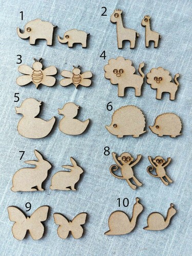 Wooden 4cm 5cm - animal, insects