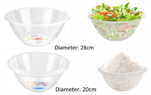 Clear plastic mixing bowls - plastic,