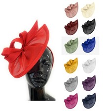 Vegan Moon Hoop Fascinator on Headband Wedding Ascot Races Bespoke Sinamay Disc