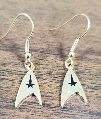 Pair gold star trek - star,
