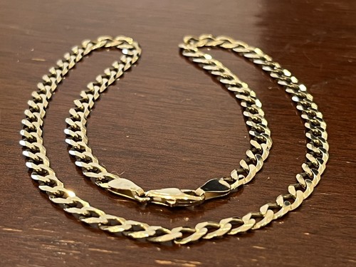 9ct gold faceted - gold, flat