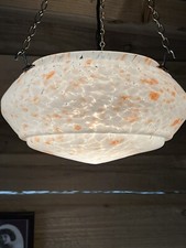 Vintage Ceiling Light Shade Fly Catcher Plafonnier Mottled Glass art deco 1930s.