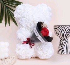 Foam Rose Teddy Bear with Bouquet In Hand Artificial Flower Valentine's Day Gift