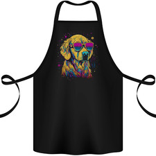 Retrowave Golden Retriever Dog Cotton Apron 100% Organic