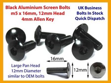 6x Black Aluminium Bolts m5 x