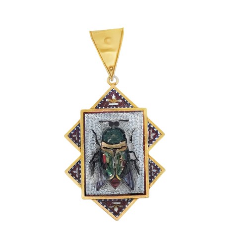 Antique micro mosaic - antique, 18k