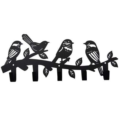 Metal bird coat hooks wall - metal, art